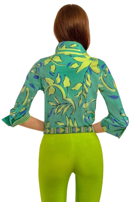 Boyfriend Shirt - Full Bloom Turquoise-Shirt-Gretchen Scott LLC-XL-Turquoise-Urbanheer