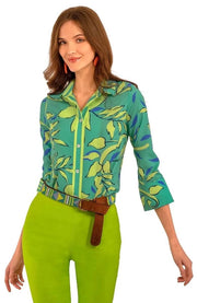 Boyfriend Shirt - Full Bloom Turquoise-Shirt-Gretchen Scott LLC-XL-Turquoise-Urbanheer
