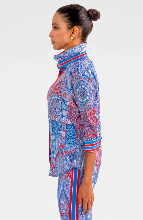 Boyfriend Shirt - Grand Bazaar Blue-Shirt-Gretchen Scott LLC-XXS-Blue-Urbanheer