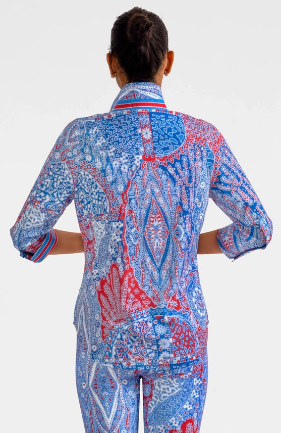 Boyfriend Shirt - Grand Bazaar Blue-Shirt-Gretchen Scott LLC-XXS-Blue-Urbanheer