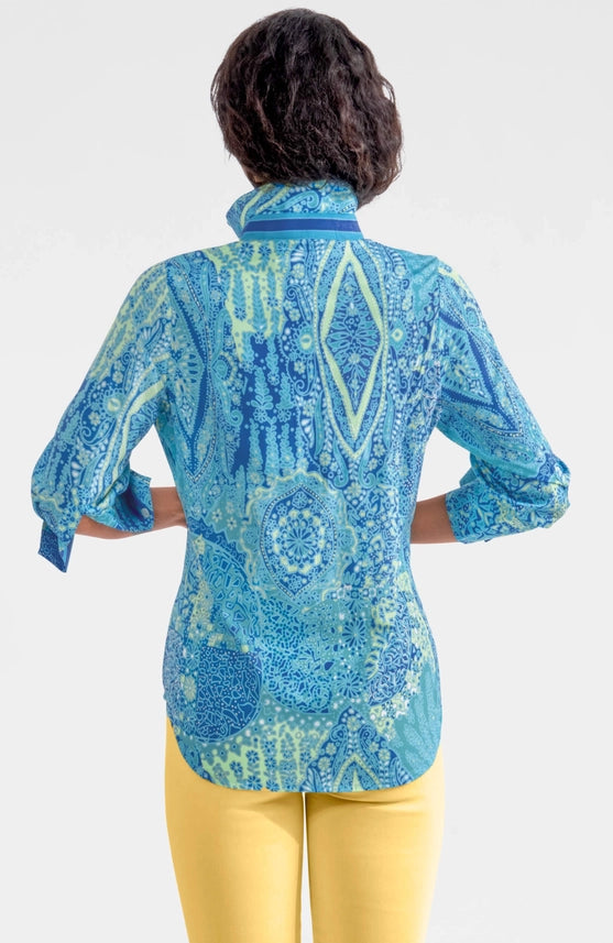 Boyfriend Shirt - Grand Bazaar Turquoise-Shirt-Gretchen Scott LLC-XXXL-Turquoise-Urbanheer