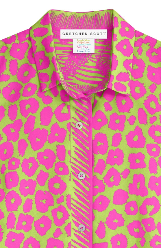 Boyfriend Shirt - Me Jane Lime/Pink-Shirt-Gretchen Scott LLC-XXS-Lime/Pink-Urbanheer