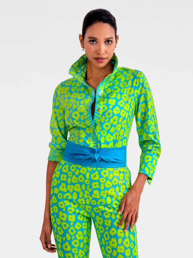 Boyfriend Shirt - Me Jane Turq/Lime-Shirt-Gretchen Scott LLC-XS-Turq/Lime-Urbanheer