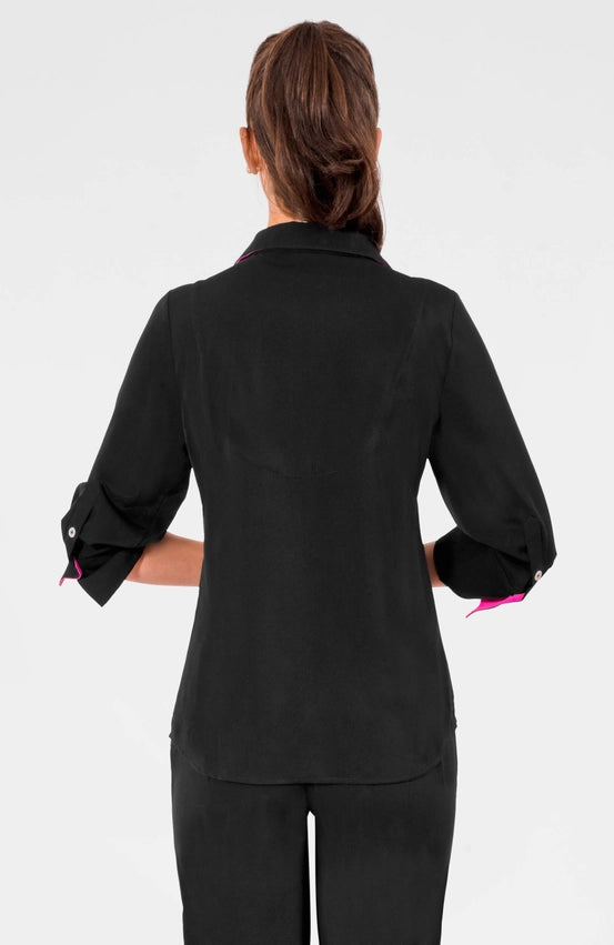Boyfriend Shirt - Solid - Silky Heaven Black-Shirt-Gretchen Scott LLC-XS-Black-Urbanheer