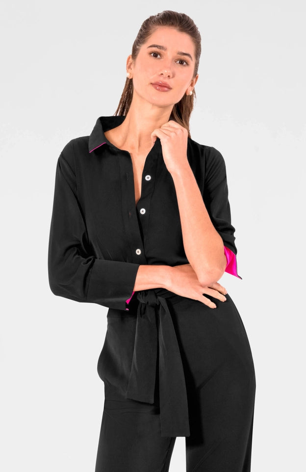 Boyfriend Shirt - Solid - Silky Heaven Black-Shirt-Gretchen Scott LLC-XXS-Black-Urbanheer