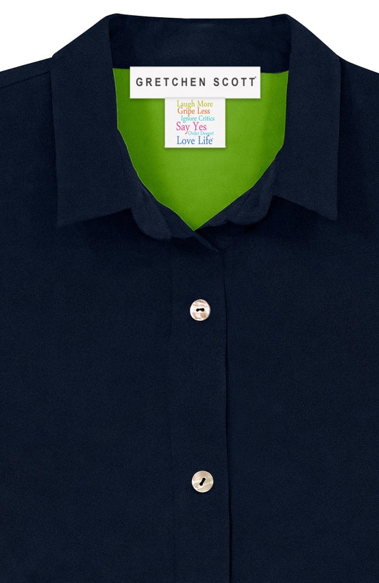Boyfriend Shirt - Solid - Silky Heaven Navy-Shirt-Gretchen Scott LLC-XXS-Navy-Urbanheer
