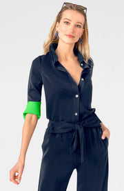 Boyfriend Shirt - Solid - Silky Heaven Navy-Shirt-Gretchen Scott LLC-XXS-Navy-Urbanheer