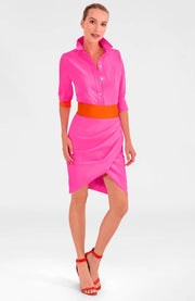 Boyfriend Shirt - Solid - Silky Heaven Shocking Pink-Shirt-Gretchen Scott LLC-XS-Shocking Pink-Urbanheer