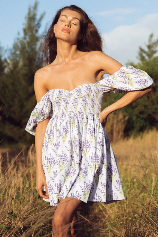 Brac Women'S Floral Mini Dress-Dress-Cousin The Label (Krewe du Q)-S-Lavender-Urbanheer