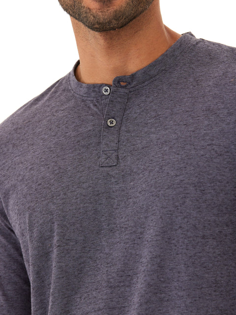 Braeden Black Fleck Long Sleeve Triblend Henley
