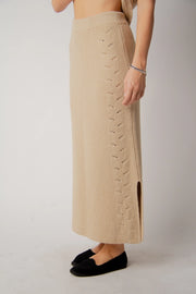 Braided Cashmere Blend Blanket Beige-Skirt-LÈMME-S-Beige-Urbanheer