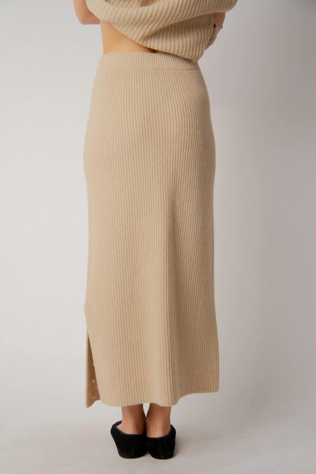 Braided Cashmere Blend Blanket Beige-Skirt-LÈMME-S-Beige-Urbanheer