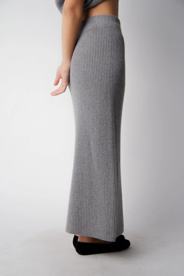 Braided Cashmere Blend Blanket Grigio Acciaio-Skirt-LÈMME-S-Grigio Acciaio-Urbanheer