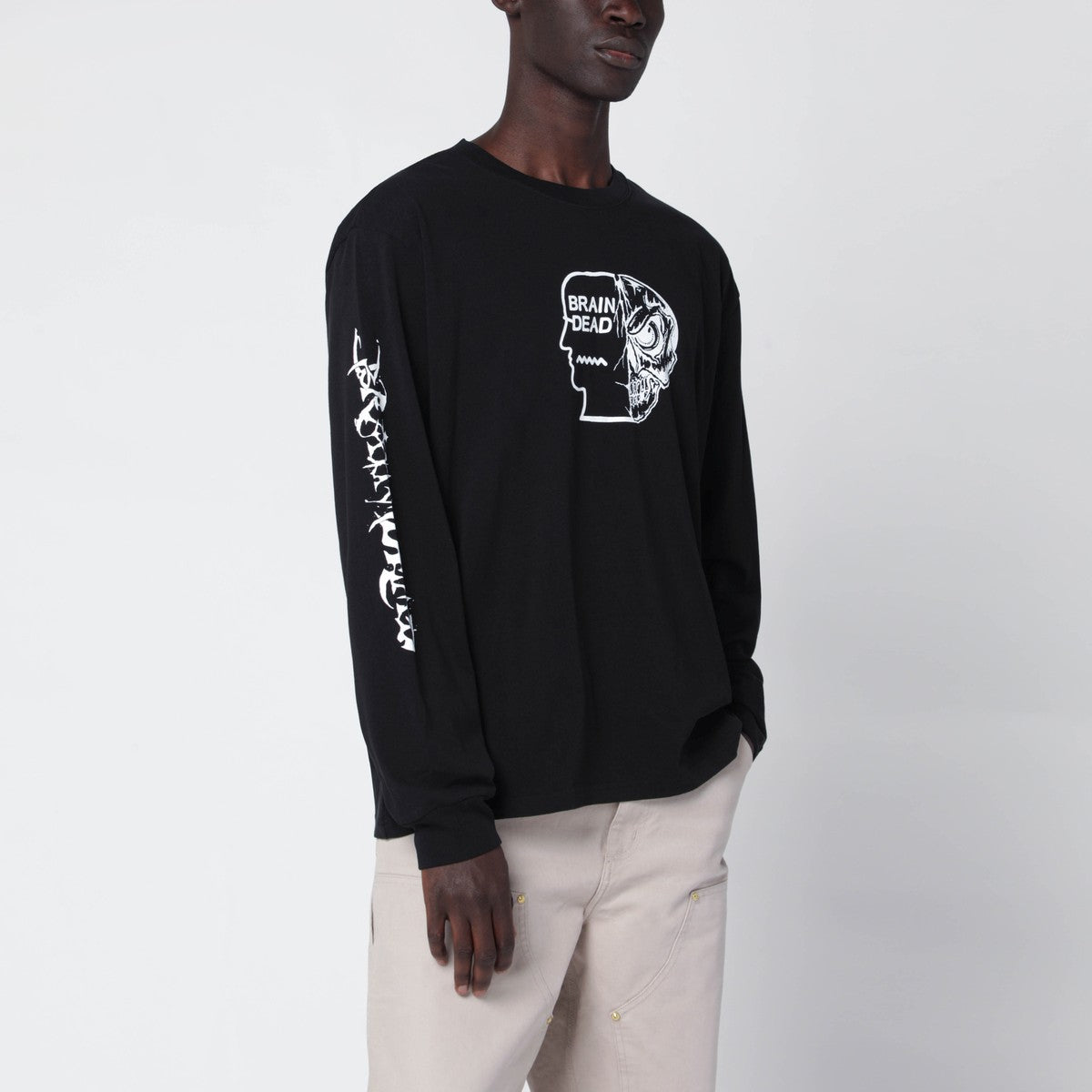 Brain Dead Black sweatshirt with logo prints