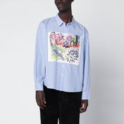 Brain Dead Light blue striped shirt with painted patch