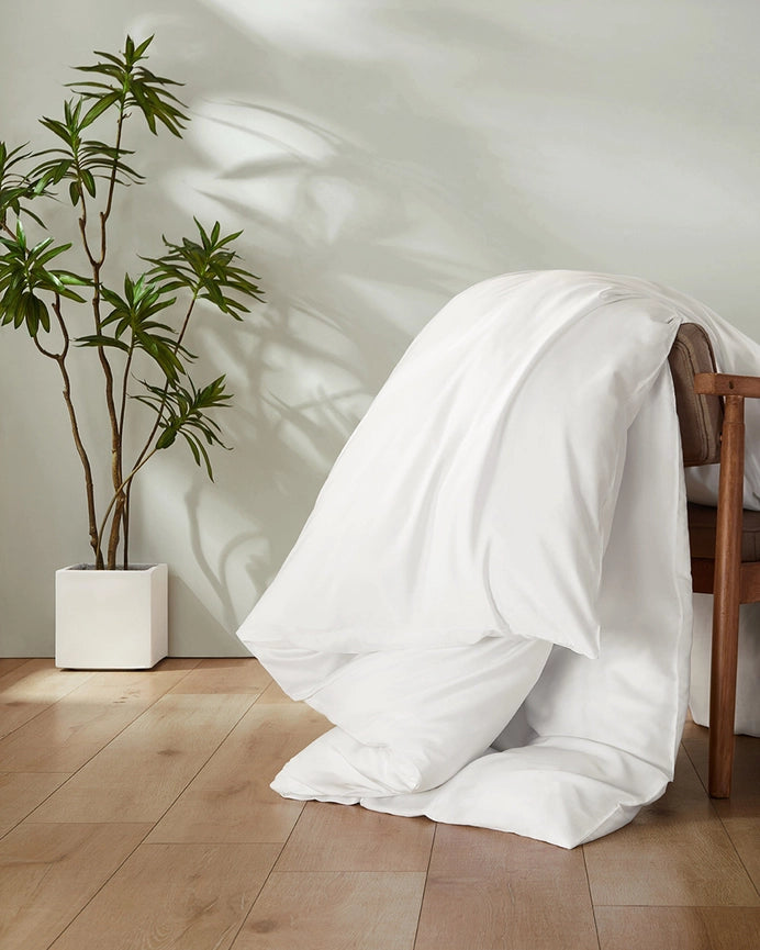Breathable Bamboo Duvet Cover-Duvet Cover-MommeSilk-Twin-White-Urbanheer