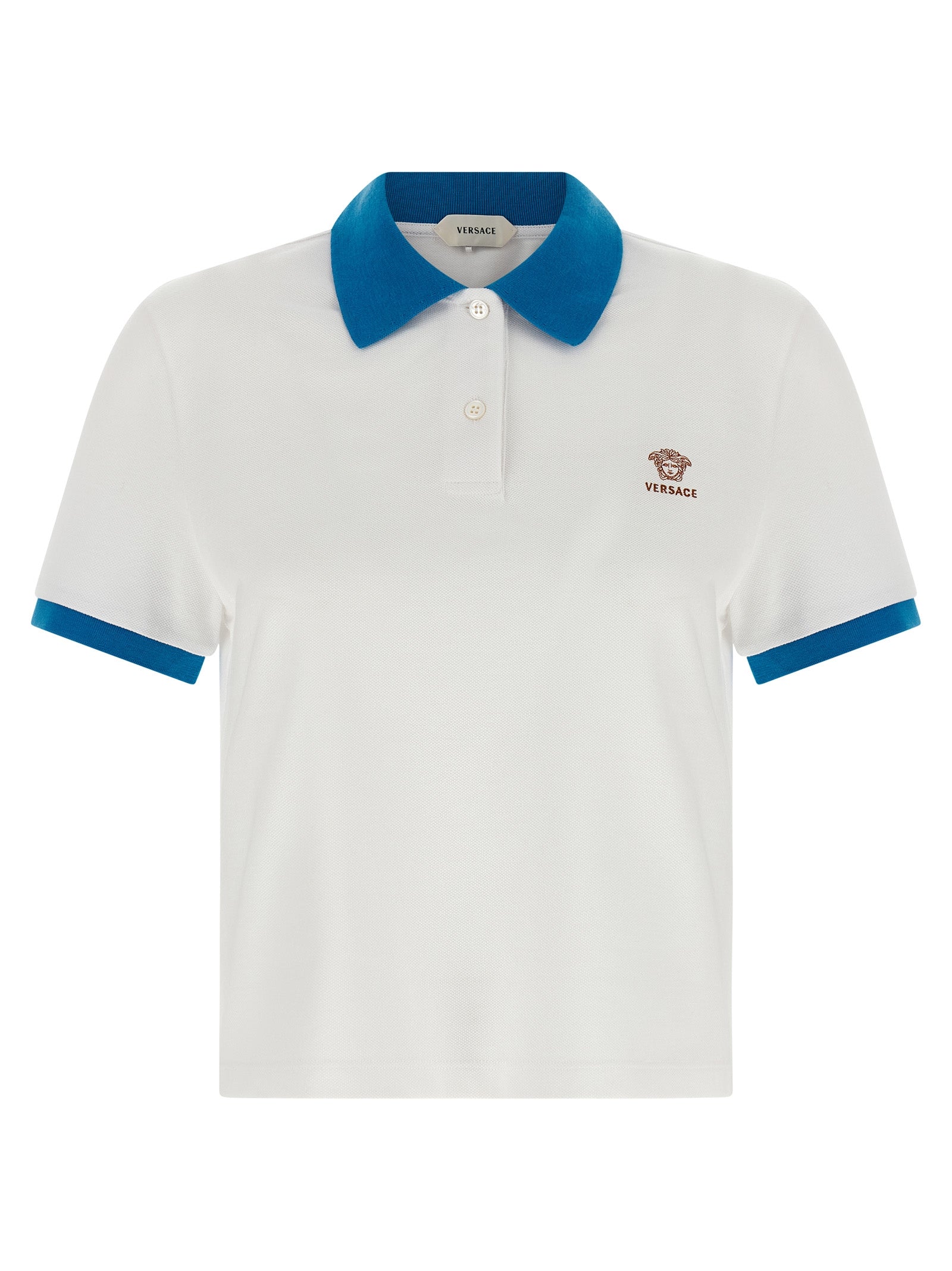 Breathable Cotton Medusa Embroidered Polo Shirt