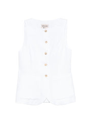 Breathable Linen Sleeveless Summer Vest with Pockets
