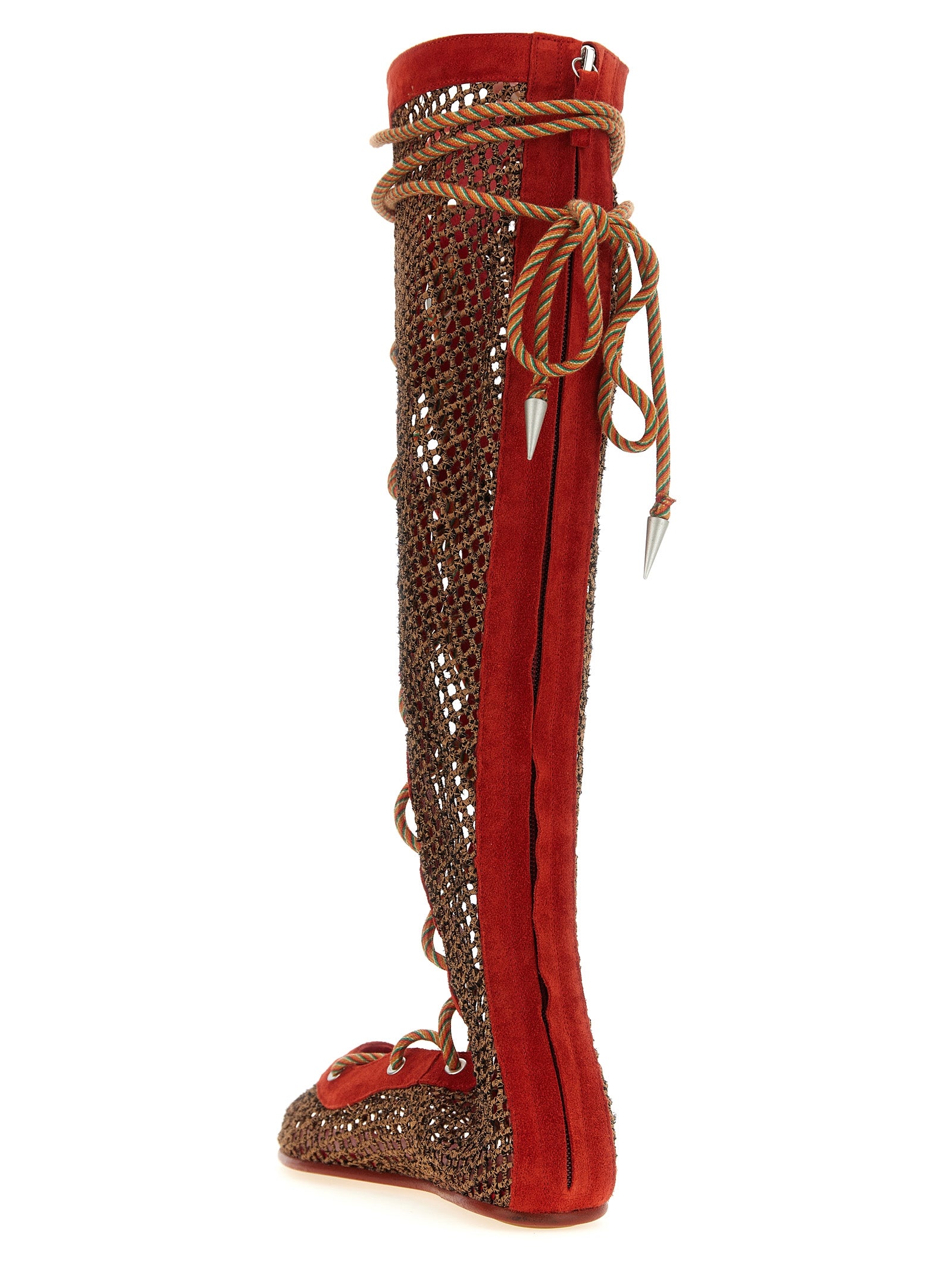 Breathable Mesh Suede Lace-Up Boots for Comfort