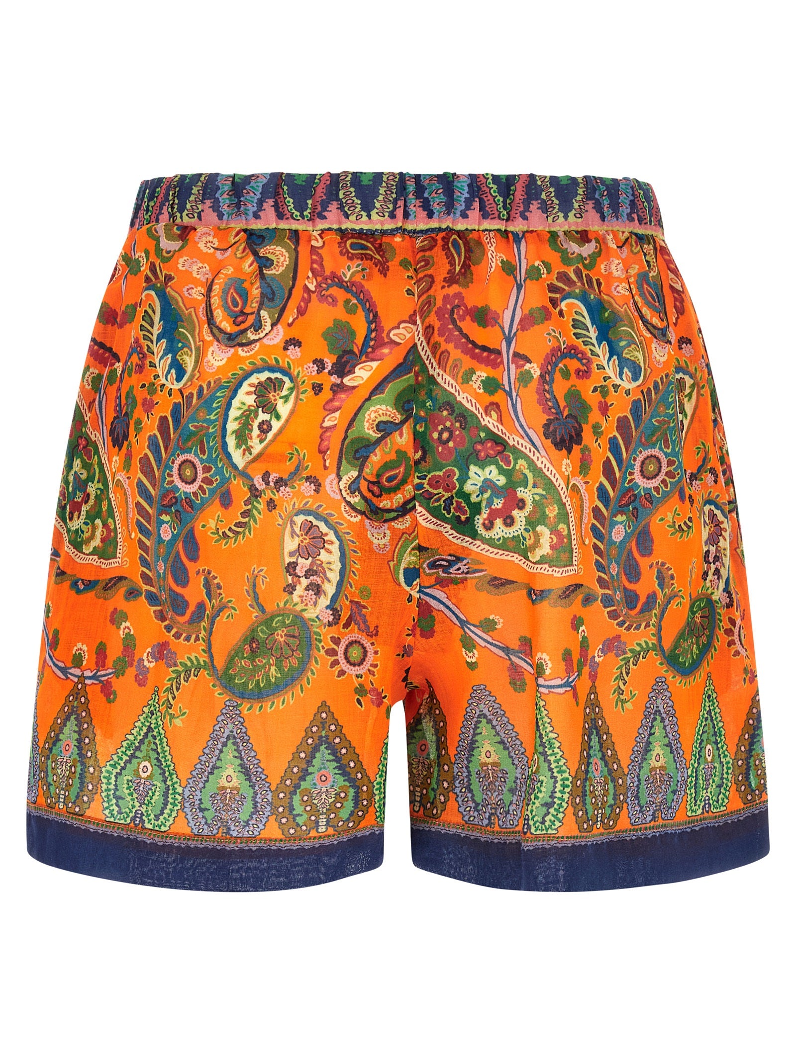 Breathable Ramie Floral Summer Shorts