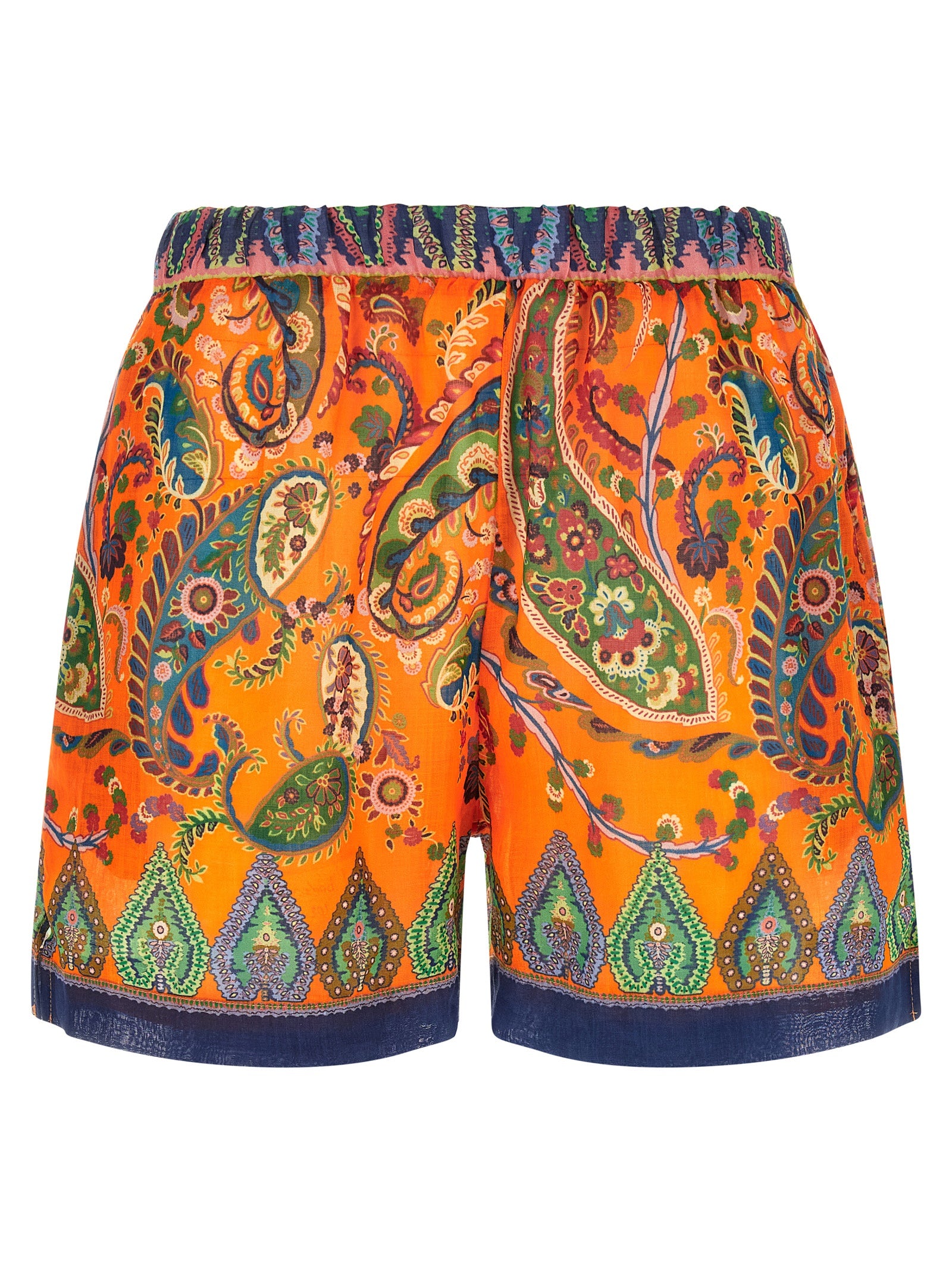 Breathable Ramie Floral Summer Shorts