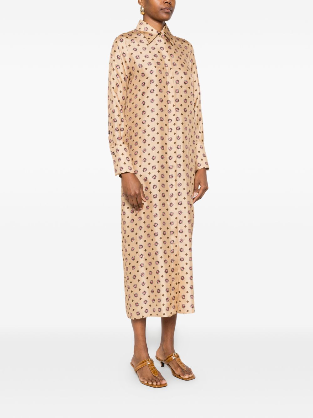 Breathable Silk Button-Front Chemisier Dress for Everyday Comfort