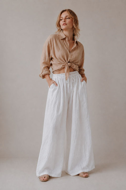 Breathe Sabbia Linen Oversize Shirt