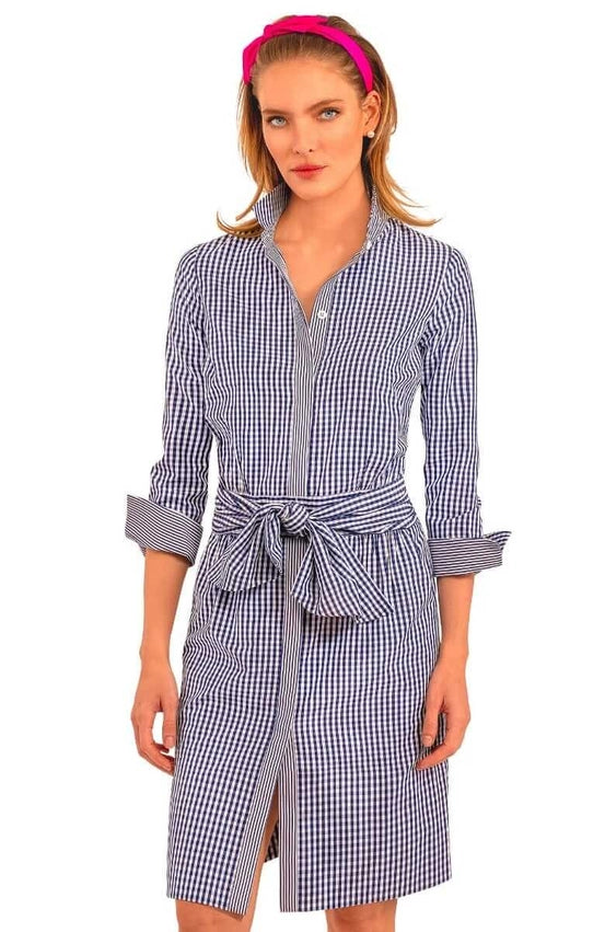 Breezy Blouson Dress - Gingham Navy-Dress-Gretchen Scott LLC-L-Navy-Urbanheer