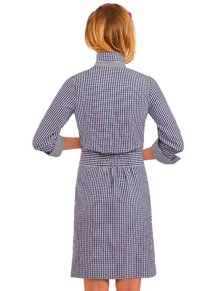 Breezy Blouson Dress - Gingham Navy-Dress-Gretchen Scott LLC-L-Navy-Urbanheer
