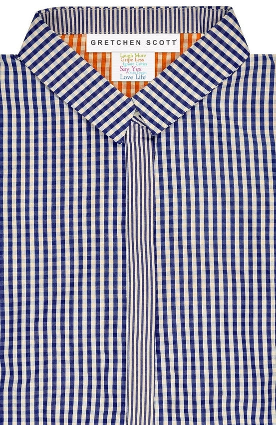 Breezy Blouson Dress - Gingham Navy-Dress-Gretchen Scott LLC-L-Navy-Urbanheer