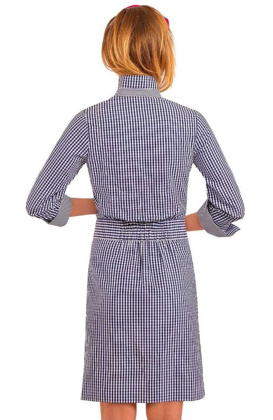 Breezy Blouson Dress - Gingham Navy-Dress-Gretchen Scott LLC-L-Navy-Urbanheer