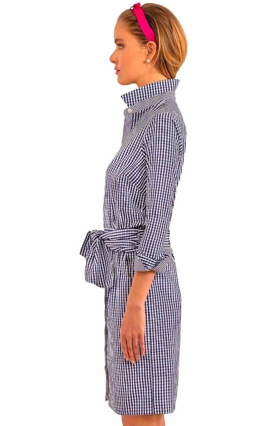 Breezy Blouson Dress - Gingham Navy-Dress-Gretchen Scott LLC-L-Navy-Urbanheer