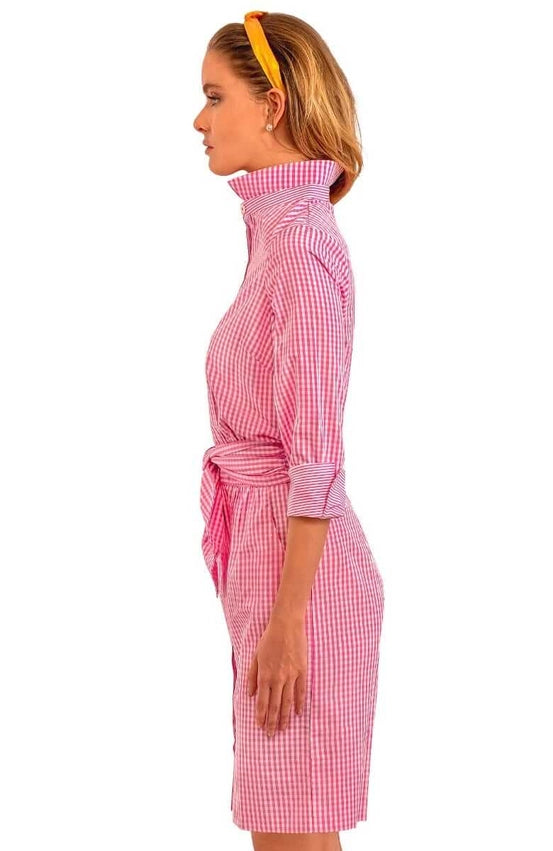 Breezy Blouson Dress - Gingham Pink-Dress-Gretchen Scott LLC-XXS-Pink-Urbanheer
