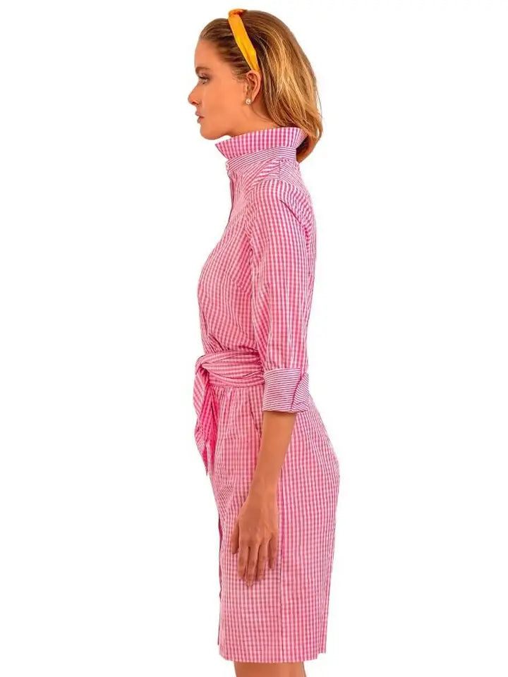 Breezy Blouson Dress - Gingham Pink-Dress-Gretchen Scott LLC-XXS-Pink-Urbanheer