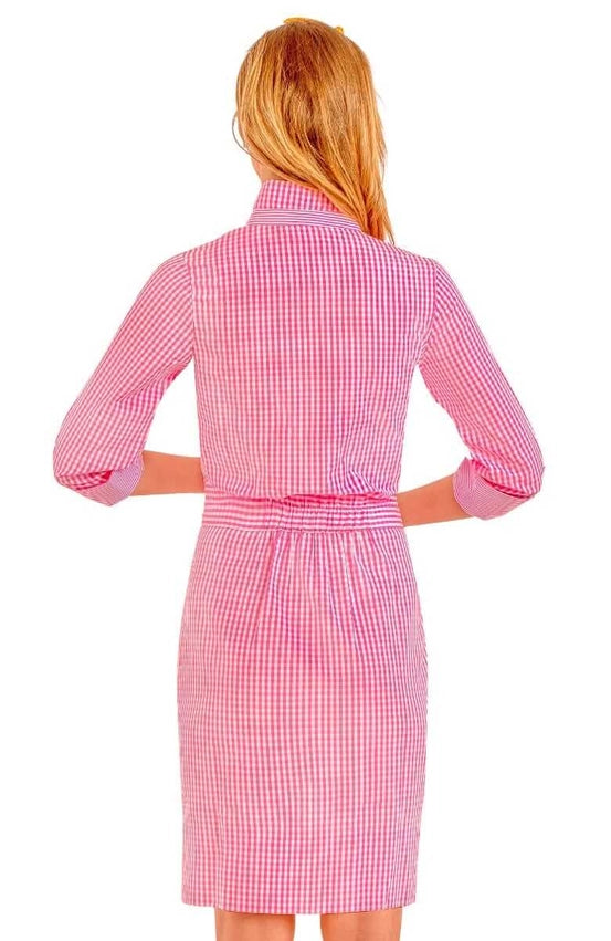 Breezy Blouson Dress - Gingham Pink-Dress-Gretchen Scott LLC-XXS-Pink-Urbanheer