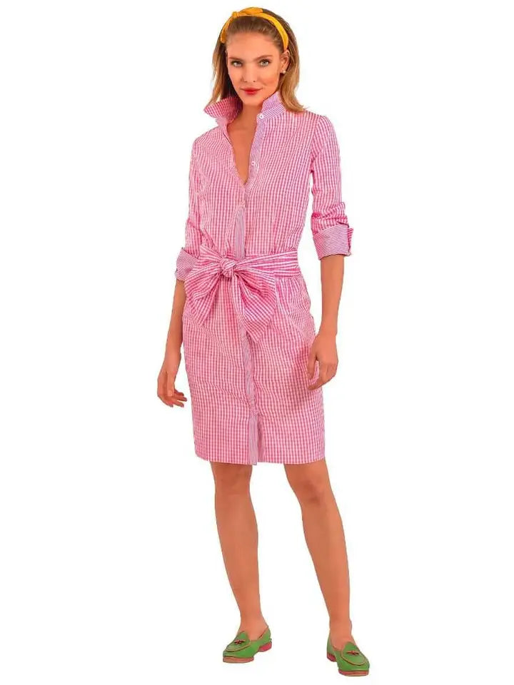 Breezy Blouson Dress - Gingham Pink-Dress-Gretchen Scott LLC-XXS-Pink-Urbanheer