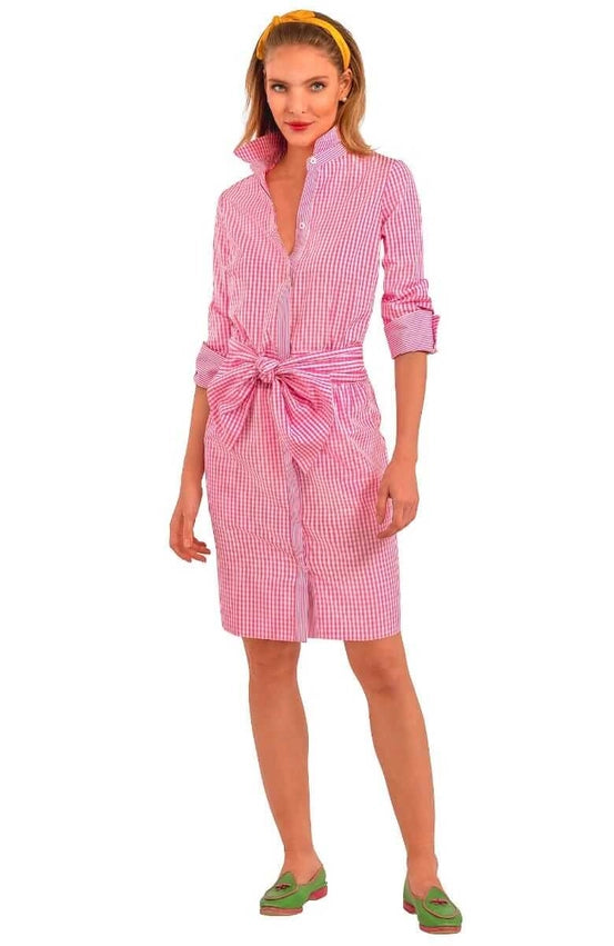 Breezy Blouson Dress - Gingham Pink-Dress-Gretchen Scott LLC-XXS-Pink-Urbanheer