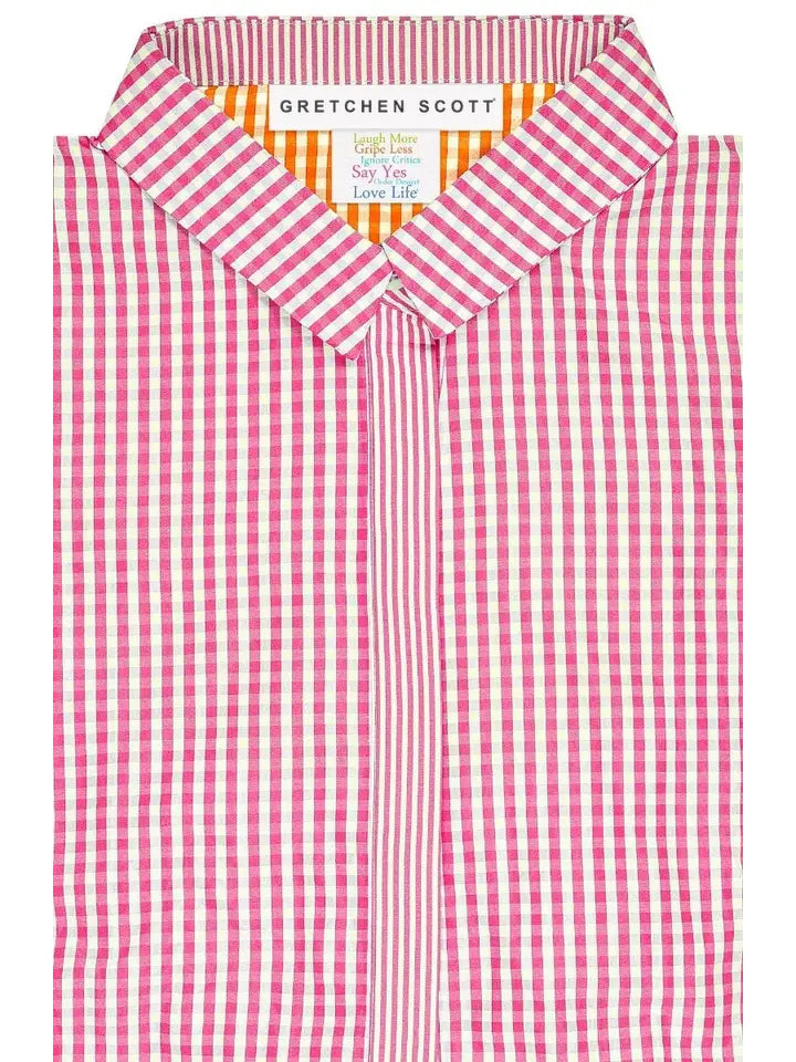 Breezy Blouson Dress - Gingham Pink-Dress-Gretchen Scott LLC-XXS-Pink-Urbanheer