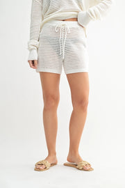 Breezy Crochet Shorts White-Shorts-Mono B-S-White-Urbanheer