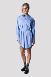 Brienna Striped Blouse Dress | Blue-Dress-Colourful Rebel-XXS-Blue-Urbanheer