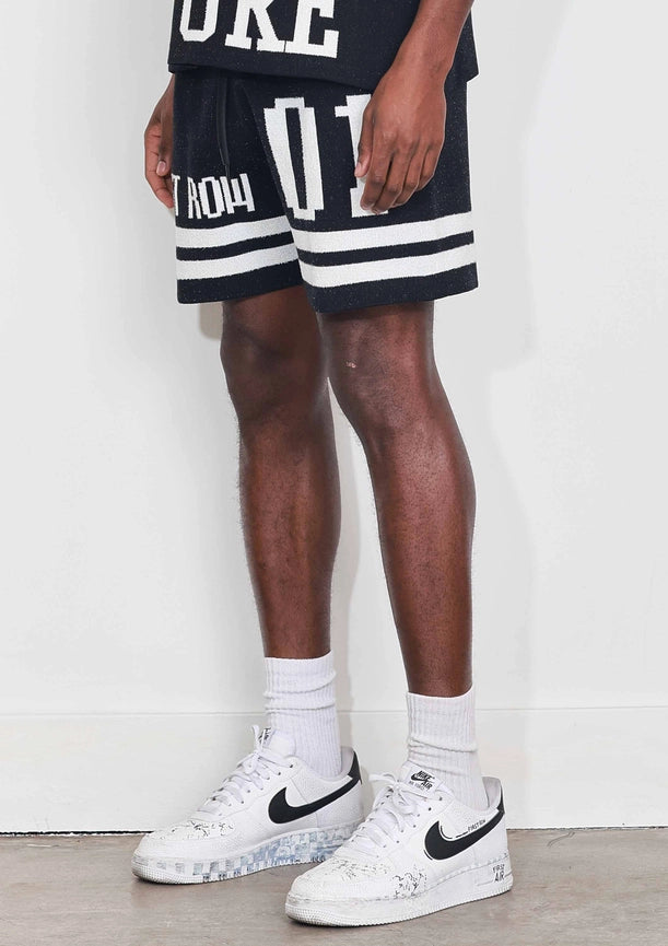 Bright Future Varsity Jacquard Knit Shorts-Shorts-First Row-S-Black-Urbanheer