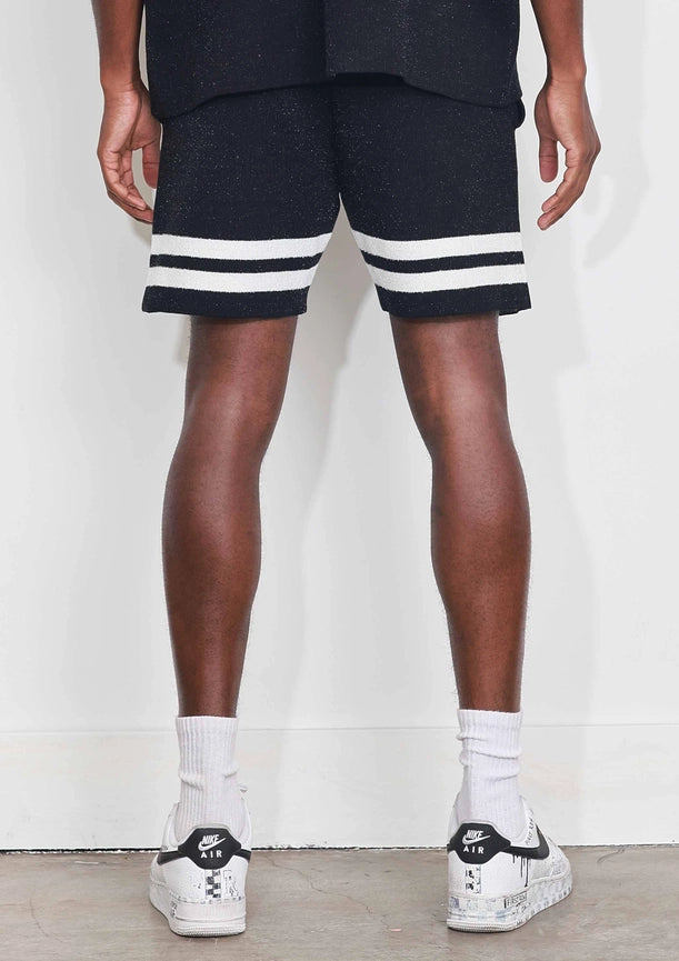 Bright Future Varsity Jacquard Knit Shorts-Shorts-First Row-S-Black-Urbanheer