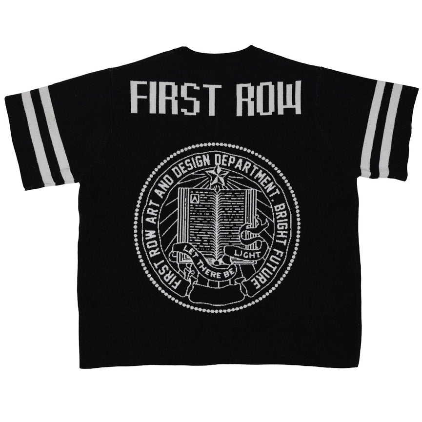 Bright Future Varsity Jacquard Knit Tee-Tee-First Row-S-Black-Urbanheer