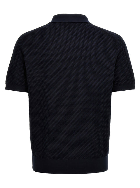 Brioni Woven Knit Polo Shirt