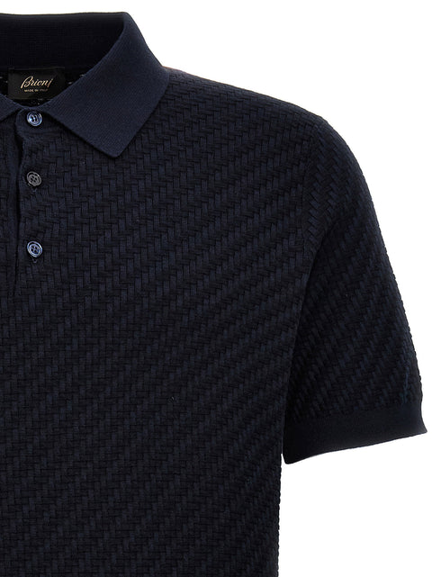 Brioni Woven Knit Polo Shirt