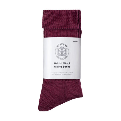 British Wool Hiking Socks Burgundy-Socks-Paul James Knitwear-6-8-Urbanheer