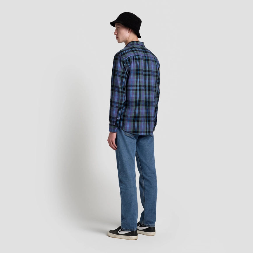 Brohm Plaid Mid-Weight Long Sleeve Shirt Purple-Shirt-Poplin and Co.-L-Urbanheer