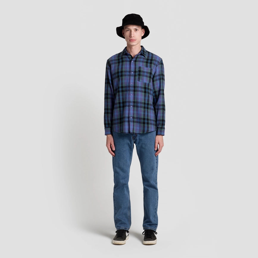 Brohm Plaid Mid-Weight Long Sleeve Shirt Purple-Shirt-Poplin and Co.-L-Urbanheer