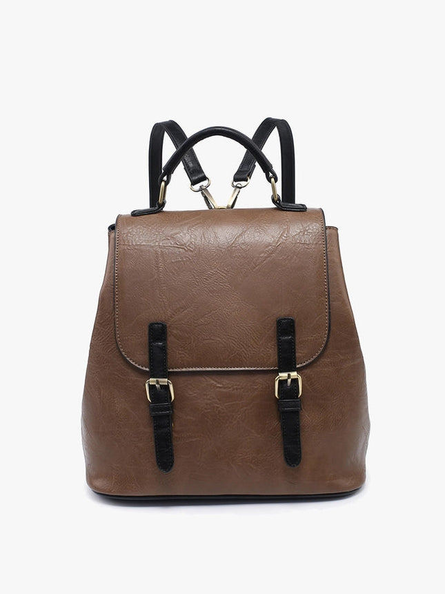 Brooks Convertible Backpack/Shoulder Bag-Backpack/Shoulder-Jen & Co.-Brown/Black-Urbanheer