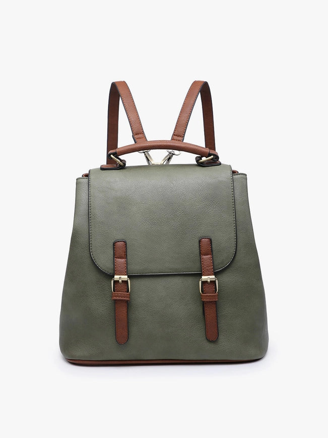 Brooks Convertible Backpack/Shoulder Bag-Backpack/Shoulder-Jen & Co.-Olive-Urbanheer